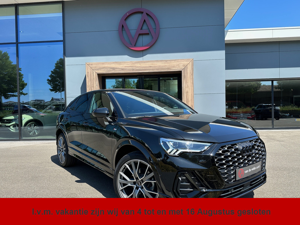 tweedehands Audi Q3 Sportback 35 TFSI 150pk S-tronic 2x S-line | Zwart optiek | Camera | Keyless | Adapt. Cruise | Rijklaar incl. 1 jaar Bovag garan   – beschikbaar bij Van de Velde Auto’s