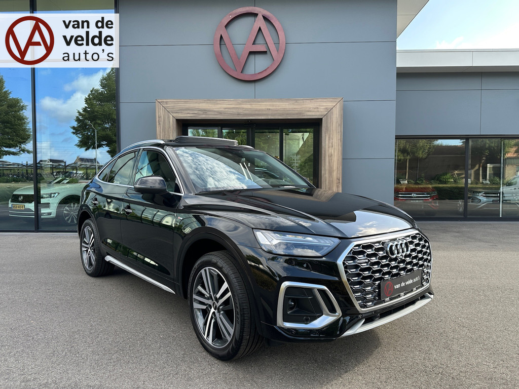 tweedehands Audi Q5 Sportback 50 TFSI e S-line | Panoramadak | Leder | Adapt. Cruise | Camera | Rijklaar incl. garantie   – beschikbaar bij Van de Velde Auto’s