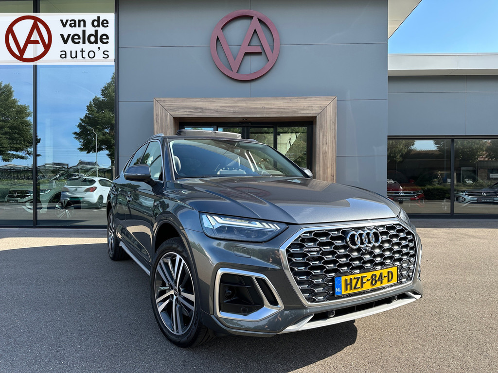 tweedehands Audi Q5 Sportback 50 TFSI e S-line | Panoramadak | Leder | Adapt. Cruise | Camera | Rijklaar incl. garantie   – beschikbaar bij Van de Velde Auto’s