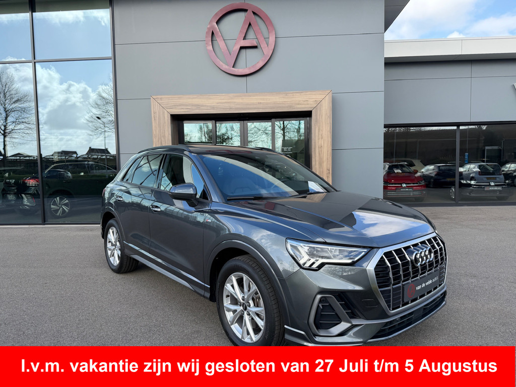 tweedehands Audi Q3 45 TFSI e S-line | Panoramadak | Leder | Sonos | Carplay | Led | Camera | Dode hoek | Elek. achterklep | Rijklaar incl. garantie   – beschikbaar bij Van de Velde Auto’s