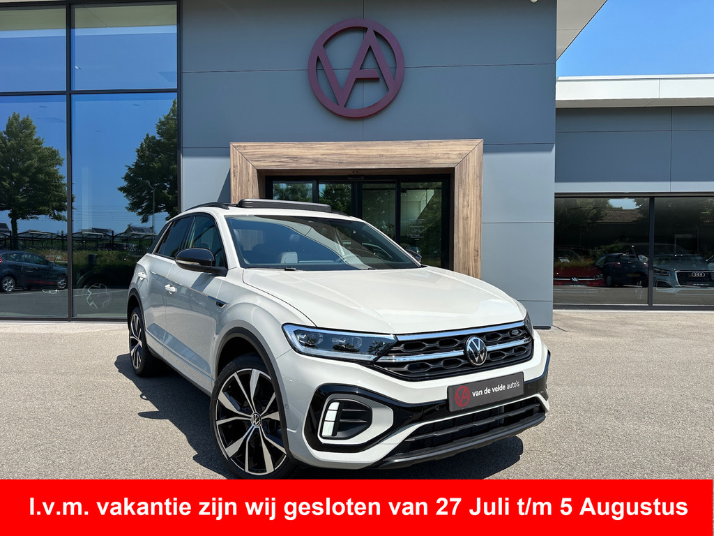 tweedehands Volkswagen T-Roc 1.5 TSI 150pk DSG R-Line | Black Style | 19 Inch | Panoramadak | Camera | Keyless | Elek. Achterklep | Dode hoek | Rijklaar incl   – beschikbaar bij Van de Velde Auto’s